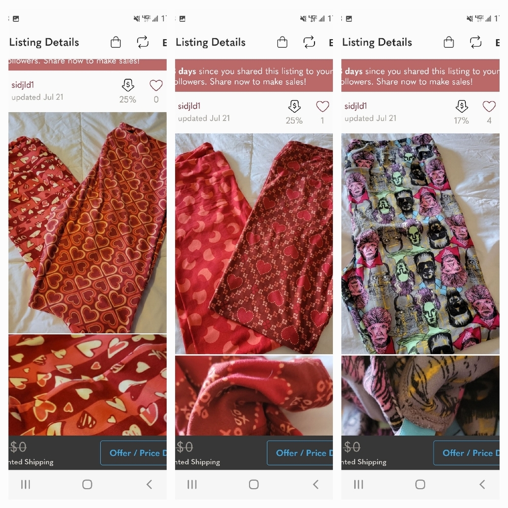 Group Of Lularoe T/C And T/C 2 Leggings - image 1